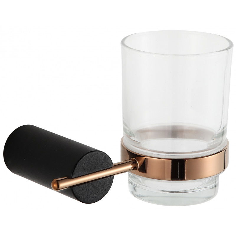 Mexen Aron tandborstglashållare, svart/roséguld - 7088138-67