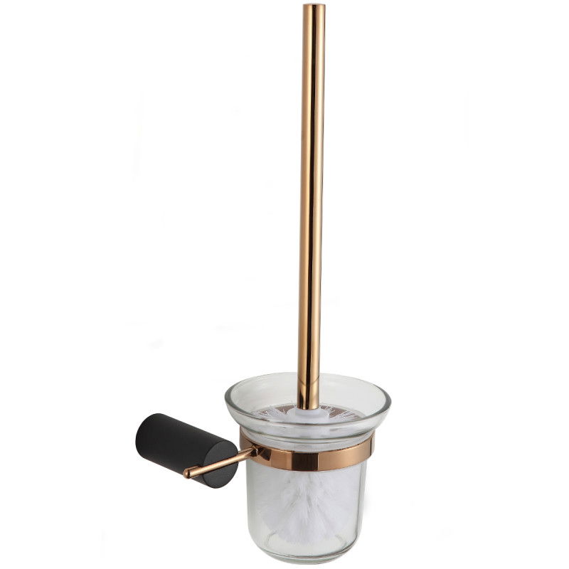 Mexen Aron escobilla de baño, negro/oro rosa - 7088150-67