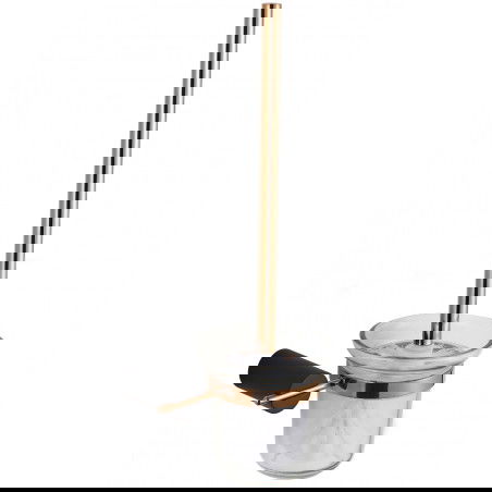 Mexen Aron escobilla de baño, negro/oro rosa - 7088150-67