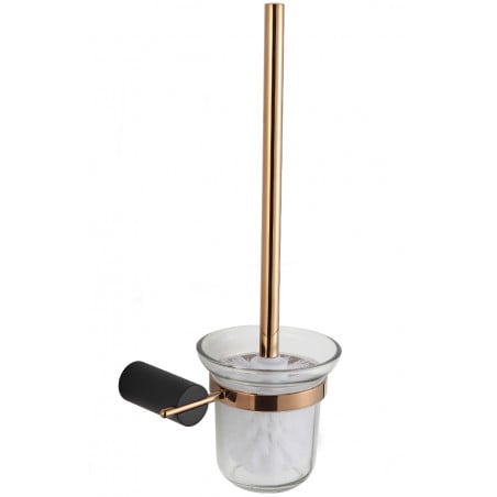 Mexen Aron toilet brush, black/pink gold - 7088150-67