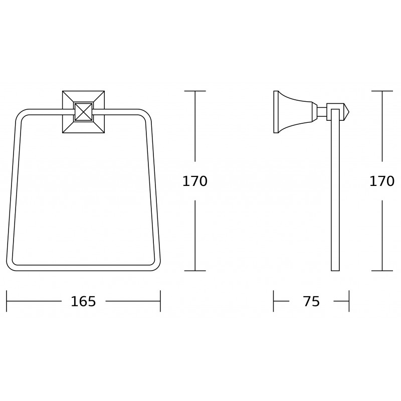 Mexen Dalia porte-serviette, chromé - 7017332-00