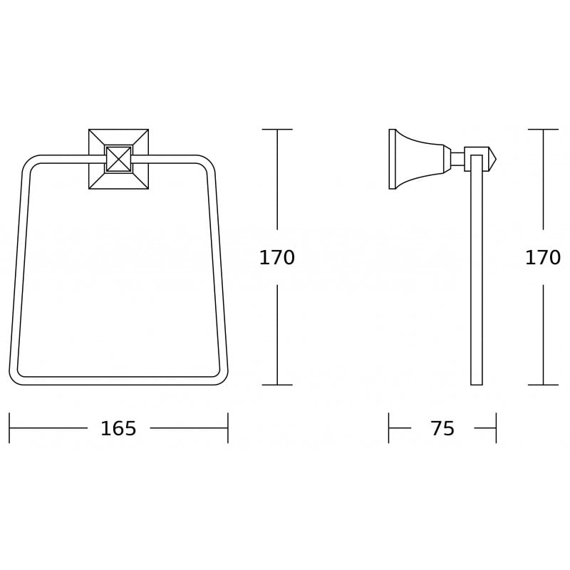 Mexen Dalia suporte para toalhas, dourado - 7017332-50