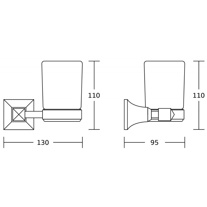 Mexen Dalia copo para escovas de dentes, dourado - 7017338-50