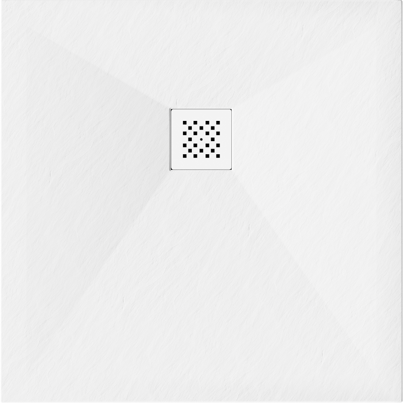 Mexen Stone+ receveur de douche en composite carré 70 x 70 cm, blanc, cache blanc - 44107070-W