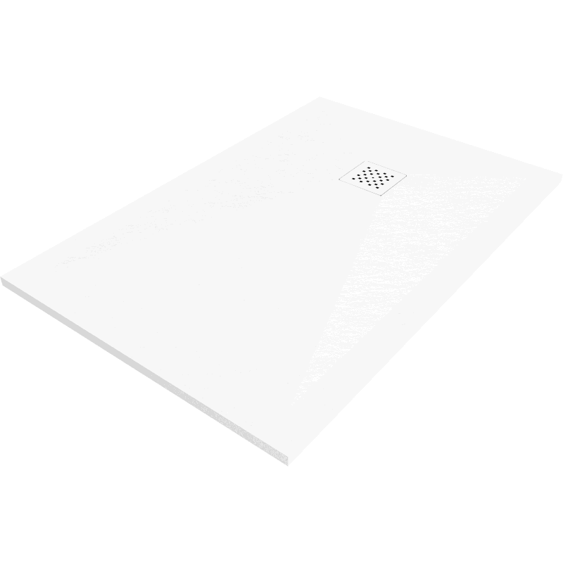 Mexen Stone+ composite rectangular shower tray 80 x 70 cm, white, white cover - 44107080-W