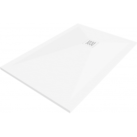 Mexen Stone+ rechthoekige composiet-douchebak 110 x 70 cm, wit, witte afdekking - 44107011-W