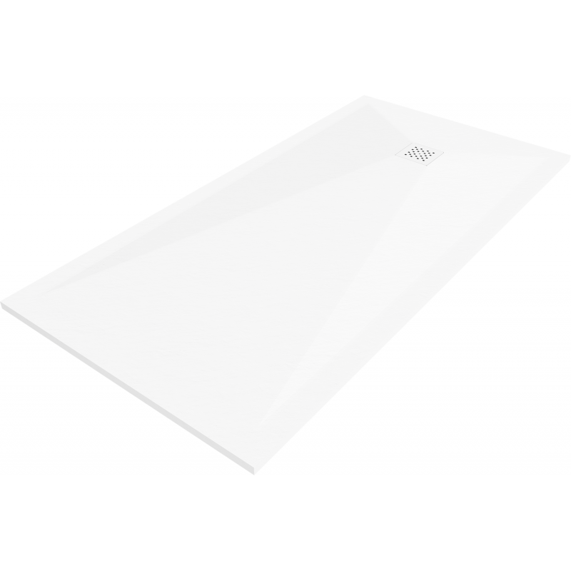 Mexen Stone+ rechteckige Kompositschale 180 x 70 cm, weiß, weiße Abdeckung - 44107018-W
