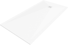 Mexen Stone+ rechthoekige composiet douchebak 180 x 70 cm, wit, witte afdekking - 44107018-W
