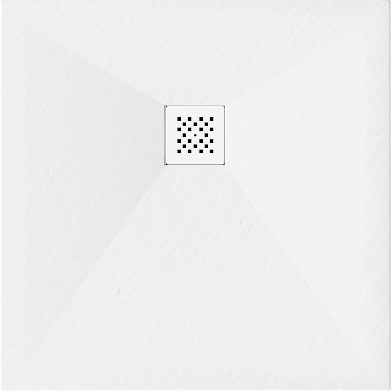 Mexen Stone+ receveur de douche composite carré 80 x 80 cm, blanc, cache blanc - 44108080-W