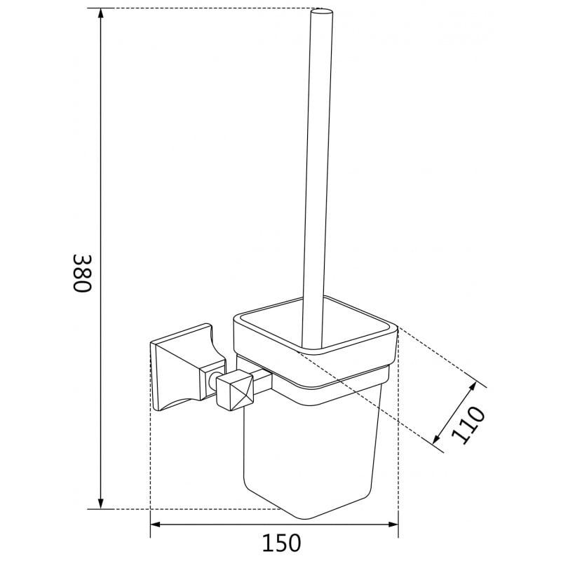 Mexen Dalia Toilettenbürste, Chrom - 7017350-00