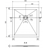 Mexen Stone+ Rechteckige Komposit-Duschwanne 90 x 80 cm, weiß, weiße Abdeckung - 44108090-W