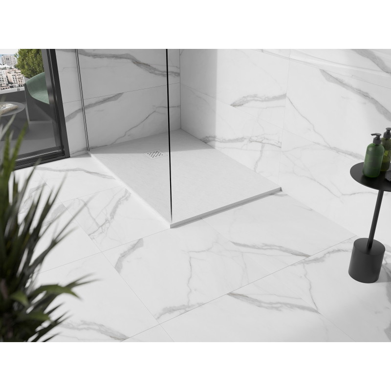 Mexen Stone+ rectangular composite shower tray 120 x 80 cm, white, white cover - 44108012-W