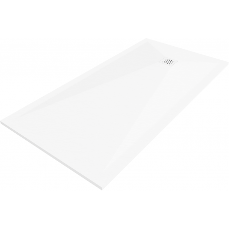 Mexen Stone+ brodzik kompozytowy prostokątny 160 x 80 cm, biały, maskownica biała - 44108016-W