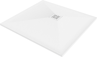 Mexen Stone+ composite square shower tray 90 x 90 cm, white, white cover - 44109090-W