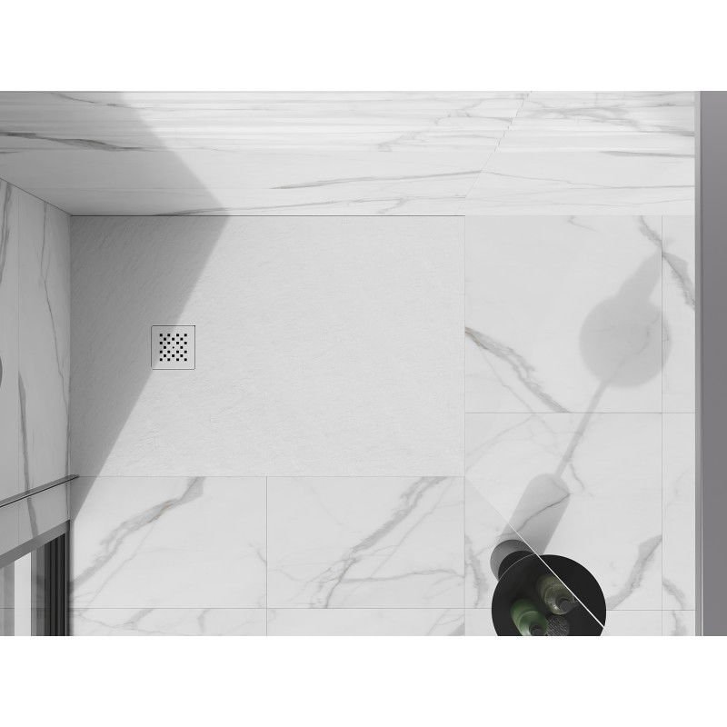 Mexen Stone+ pravokotni kompozitni tuš 140 x 90 cm, bel, bela maska - 44109014-W