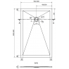 Mexen Stone+ rechthoekige composiet douchebak 140 x 90 cm, wit, witte afdekking - 44109014-W