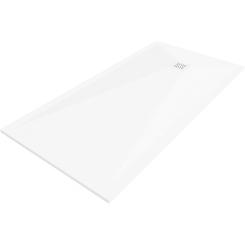 Mexen Stone+ brodzik kompozytowy prostokątny 180 x 90 cm, biały, maskownica biała - 44109018-W