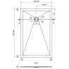Mexen Stone+ brodzik kompozytowy prostokątny 140 x 100 cm, biały, maskownica biała - 44101014-W