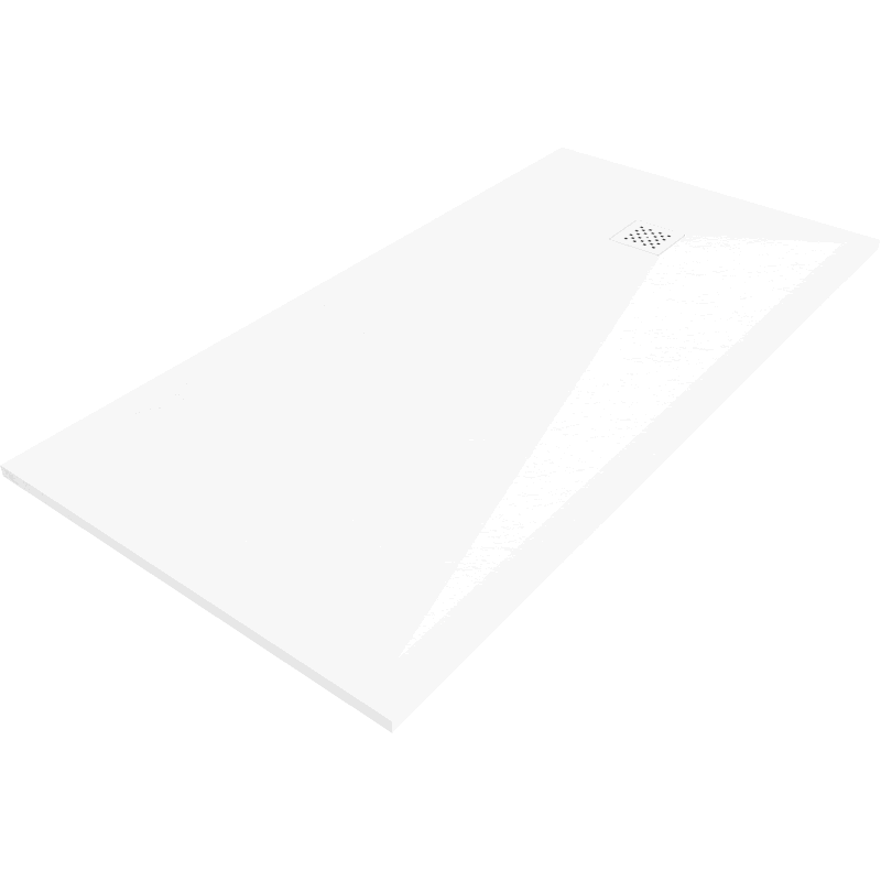 Mexen Stone+ receveur composite rectangulaire 180 x 100 cm, blanc, cache blanc - 44101018-W
