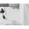 Mexen Stone+ ristkülikukujuline komposiitdušialus 160 x 80 cm, valge, kuldne kate - 44108016-G