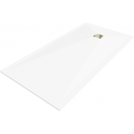 Mexen Stone+ base de duche composta retangular 160 x 80 cm, branco, tampa dourada - 44108016-G