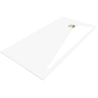 Mexen Stone+ brodzik kompozytowy prostokątny 180 x 80 cm, biały, maskownica złota - 44108018-G