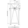 Mexen Stone+ receveur de douche rectangulaire en composite 180 x 70 cm, blanc, cache doré - 44107018-G
