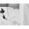 Mexen Stone+ ristkülikukujuline komposiitdušialus 130 x 80 cm, valge, kuldne kate - 44108013-G