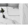 Mexen Stone+ pravokutna kompozitna tuš kada 90 x 70 cm, bijela, zlatni pokrov - 44107090-G
