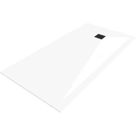 Mexen Stone+ rectangular composite shower tray 180 x 100 cm, white, black cover - 44101018-B