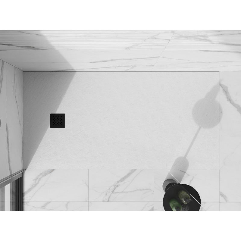 Mexen Stone+ receveur de douche en composite rectangulaire 180 x 80 cm, blanc, cache noir - 44108018-B