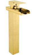 Mexen Hydra tall washbasin faucet, gold - 744910-50