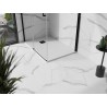 Mexen Stone+ ristkülikukujuline komposiitdušialus 120 x 100 cm, valge, must kate - 44101012-B