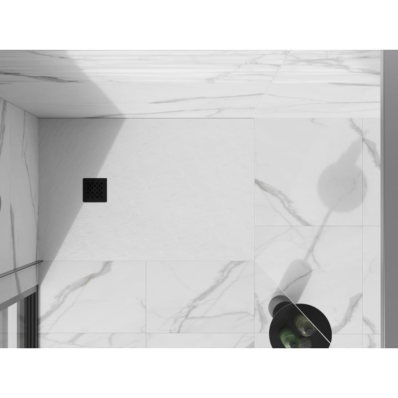 Mexen Stone+ receveur de douche composite rectangulaire 120 x 100 cm, blanc, cache noir - 44101012-B