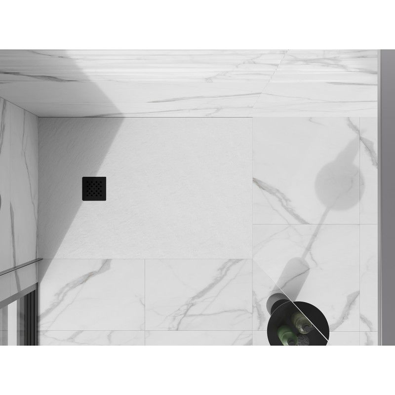 Mexen Stone+ plato de ducha rectangular de composite 110 x 90 cm, blanco, cubierta negra - 44109011-B