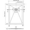 Mexen Stone+ komposiitmaterjalist ristkülikukujuline dušialus 120 x 90 cm, valge, must kate - 44109012-B