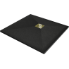 Mexen Stone+ brodzik kompozytowy kwadratowy 70 x 70 cm, czarny, maskownica złota - 44707070-G