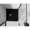 Mexen Stone+ quadratische Duschwanne aus Verbundwerkstoff 70 x 70 cm, schwarz, goldene Abdeckung - 44707070-G