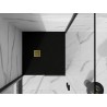 Mexen Stone+ receveur de douche carré en composite 90 x 90 cm, noir, couvre-siphon doré - 44709090-G