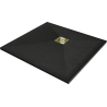 Mexen Stone+ composiet douchebak vierkant 100 x 100 cm, zwart, goud afdekplaat - 44701010-G