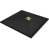 Mexen Stone+ plato de ducha de composite cuadrado 100 x 100 cm, negro, cubremáscara dorada - 44701010-G