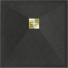 Mexen Stone+ composiet douchebak vierkant 100 x 100 cm, zwart, goud afdekplaat - 44701010-G