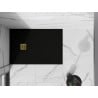 Mexen Stone+ receveur composite rectangulaire 100 x 90 cm, noir, cache-douche doré - 44709010-G