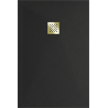 Mexen Stone+ rectangular composite shower tray 140 x 70 cm, black, gold cover - 44707014-G