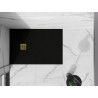 Mexen Stone+ rectangular composite shower tray 130 x 90 cm, black, gold cover - 44709013-G