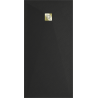 Mexen Stone+ plato de ducha rectangular de composite 160 x 70 cm, negro, cubierta dorada - 44707016-G