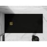 Mexen Stone+ rechteckige Verbund-Duschwanne 200 x 90 cm, schwarz, goldene Abdeckung - 44709020-G