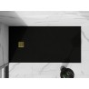 Mexen Stone+ ristkülikukujuline komposiitdušialus 200 x 100 cm, must, kuldne kate - 44701020-G