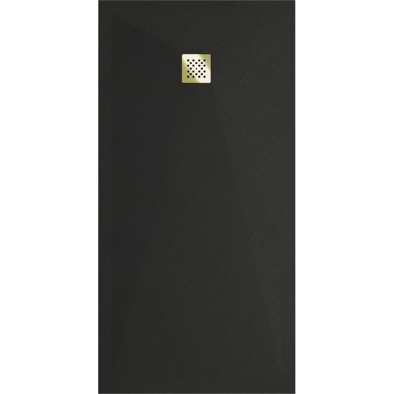 Mexen Stone+ pravokutna kompozitna tuš kada 180 x 100 cm, crna, zlatni pokrov - 44701018-G