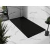 Mexen Stone+ brodzik kompozytowy prostokątny 180 x 100 cm, czarny, maskownica czarna - 44701018-B